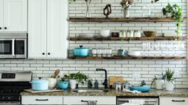 rak terbuka dapur (Open Shelving)
